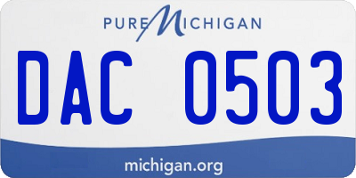 MI license plate DAC0503