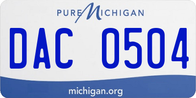 MI license plate DAC0504