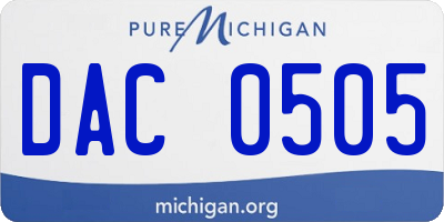 MI license plate DAC0505