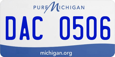 MI license plate DAC0506