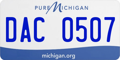 MI license plate DAC0507