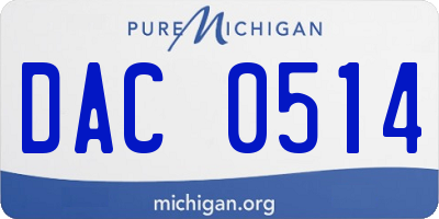 MI license plate DAC0514