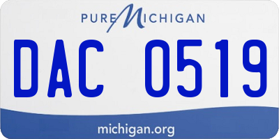 MI license plate DAC0519