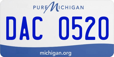MI license plate DAC0520