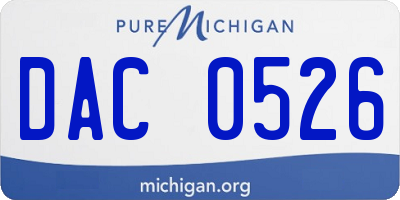 MI license plate DAC0526