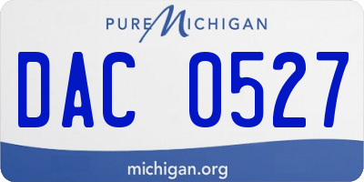 MI license plate DAC0527