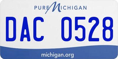 MI license plate DAC0528