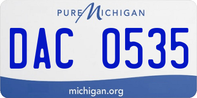 MI license plate DAC0535
