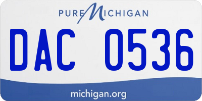 MI license plate DAC0536