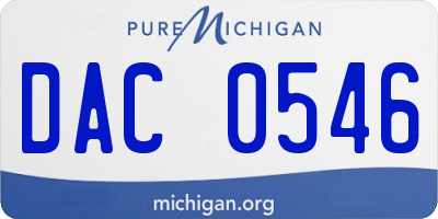 MI license plate DAC0546