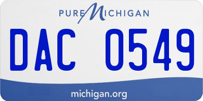 MI license plate DAC0549