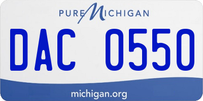 MI license plate DAC0550