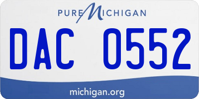 MI license plate DAC0552