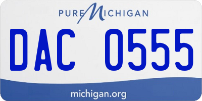 MI license plate DAC0555