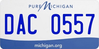 MI license plate DAC0557