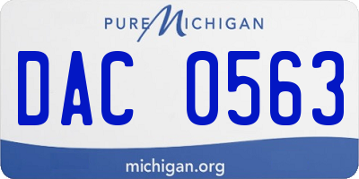 MI license plate DAC0563