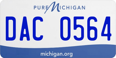 MI license plate DAC0564