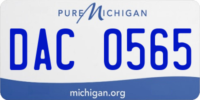 MI license plate DAC0565