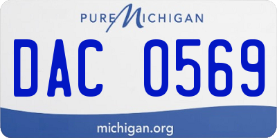 MI license plate DAC0569