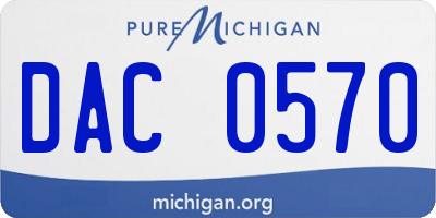 MI license plate DAC0570