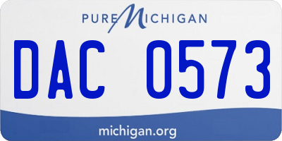 MI license plate DAC0573