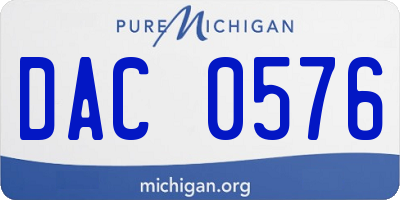 MI license plate DAC0576