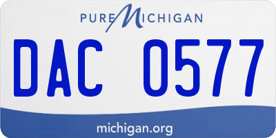 MI license plate DAC0577