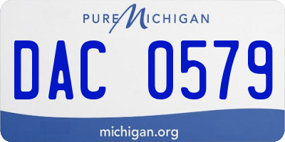 MI license plate DAC0579