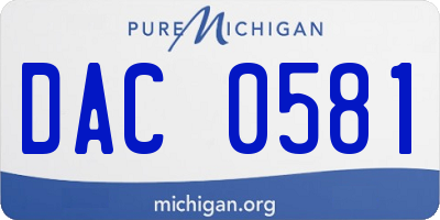MI license plate DAC0581