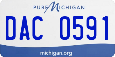 MI license plate DAC0591