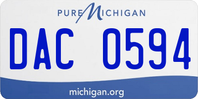 MI license plate DAC0594