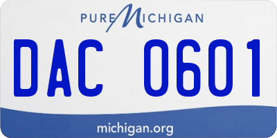 MI license plate DAC0601
