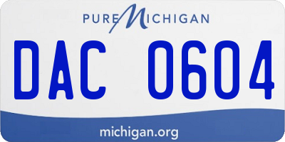 MI license plate DAC0604