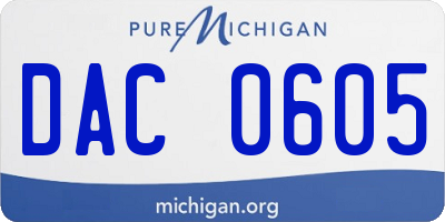 MI license plate DAC0605