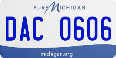 MI license plate DAC0606