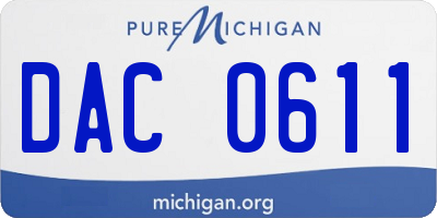 MI license plate DAC0611
