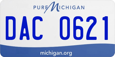 MI license plate DAC0621