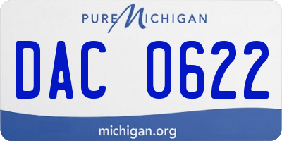 MI license plate DAC0622