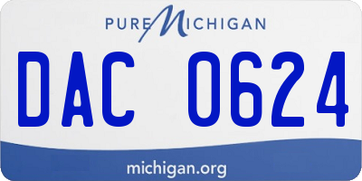 MI license plate DAC0624