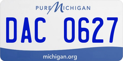 MI license plate DAC0627