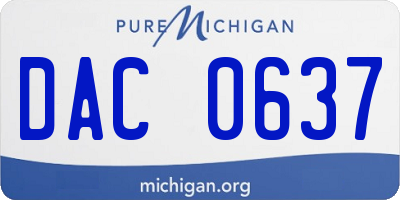 MI license plate DAC0637