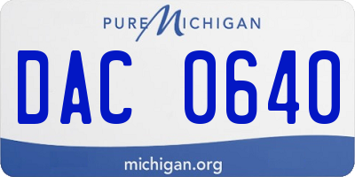 MI license plate DAC0640