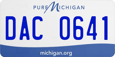 MI license plate DAC0641
