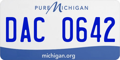 MI license plate DAC0642