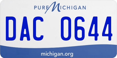 MI license plate DAC0644