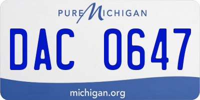 MI license plate DAC0647