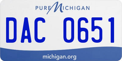 MI license plate DAC0651