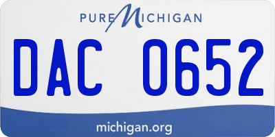 MI license plate DAC0652