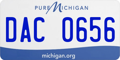 MI license plate DAC0656