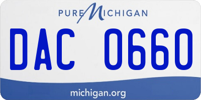 MI license plate DAC0660